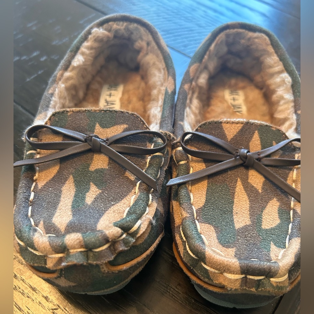 Max and Jake Camo moccasins